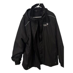 Core365 Mens 2XLT Tall Black 3-in-1 Jacket System Johnson Controls Logo